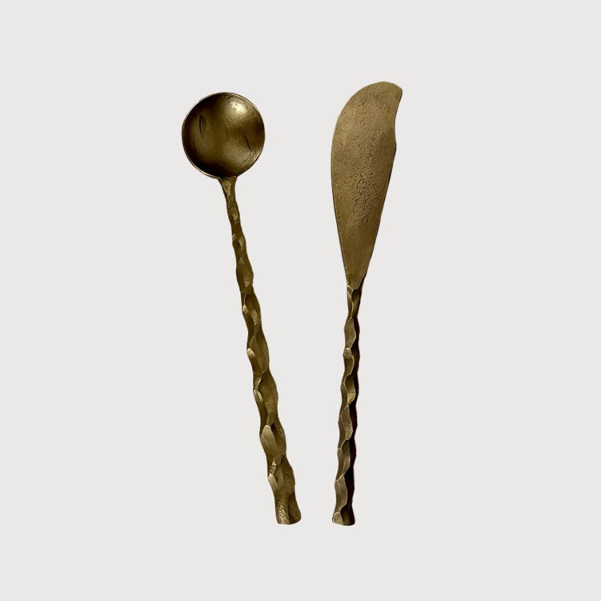 Brass Spoon with Wavy Handle