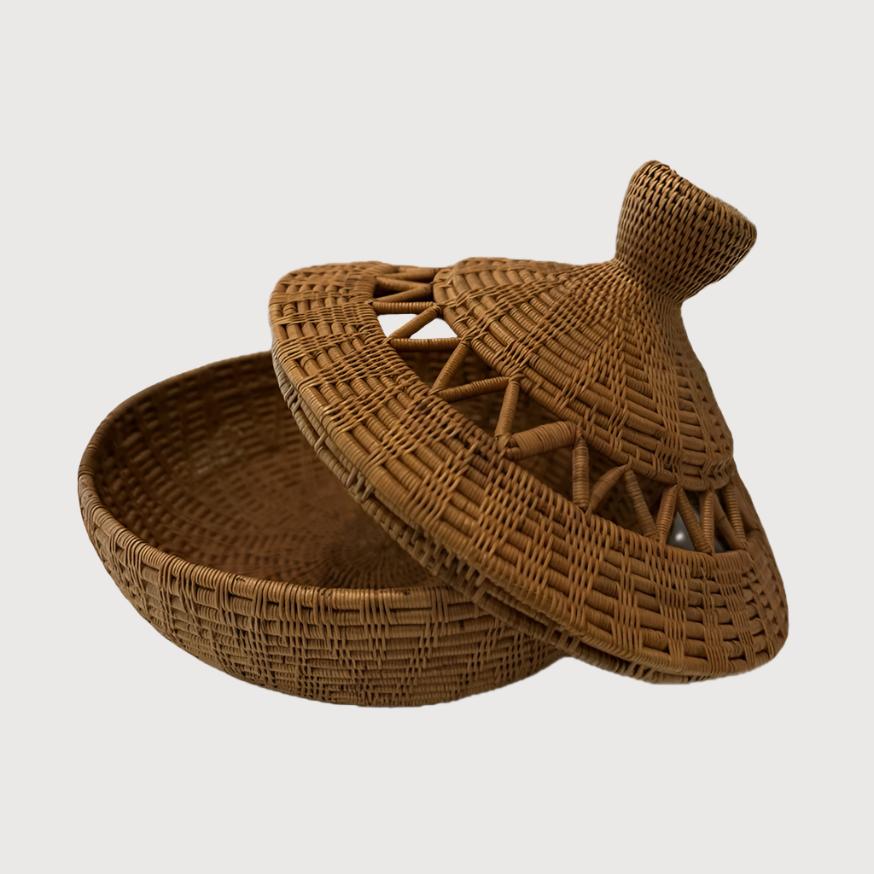 Atta Offering Basket with Fret Work, Small