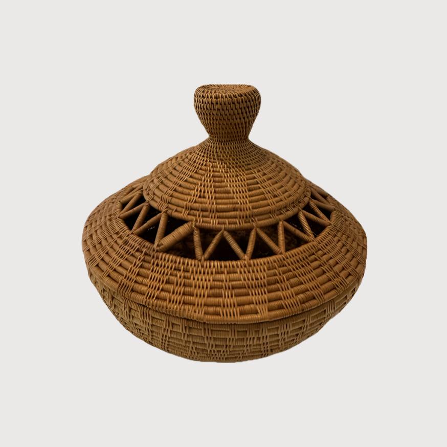 Atta Offering Basket with Fret Work, Small