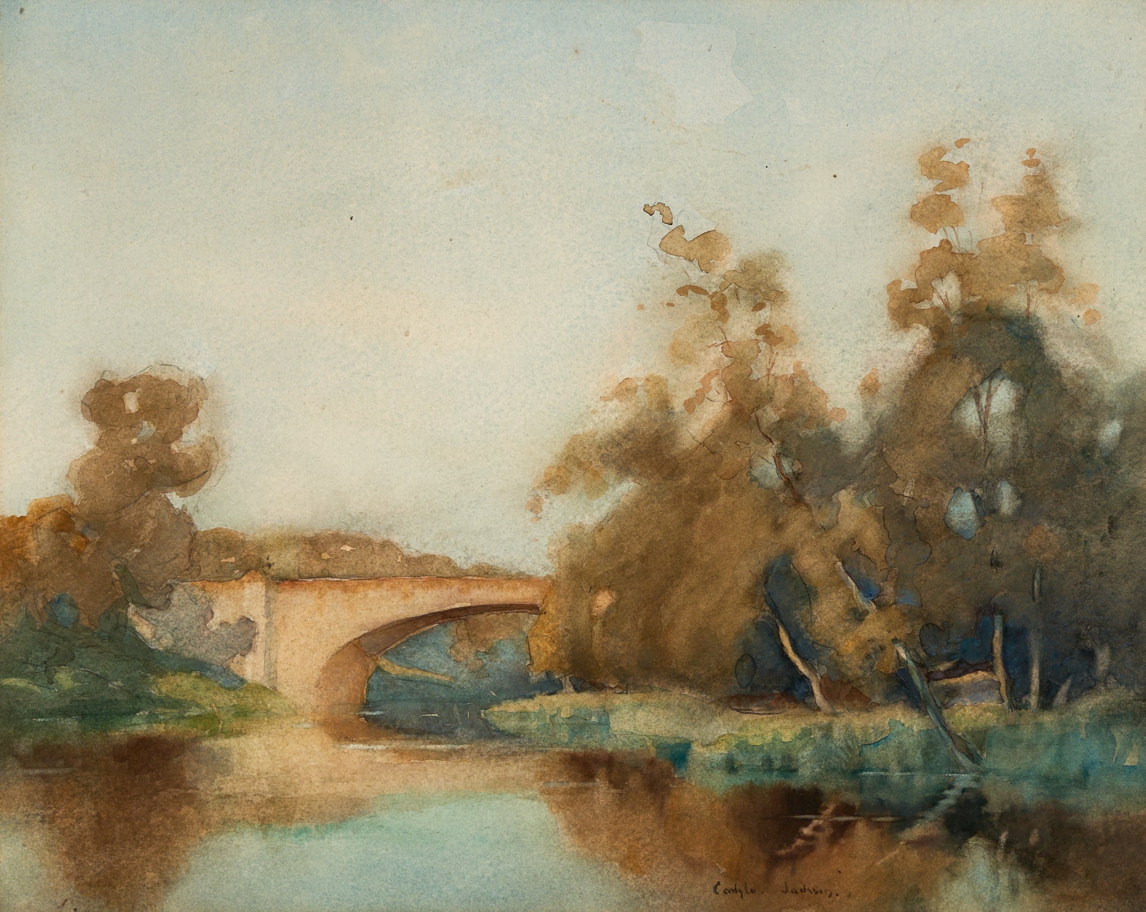 River Scene Watercolour by Carlyle Jackson