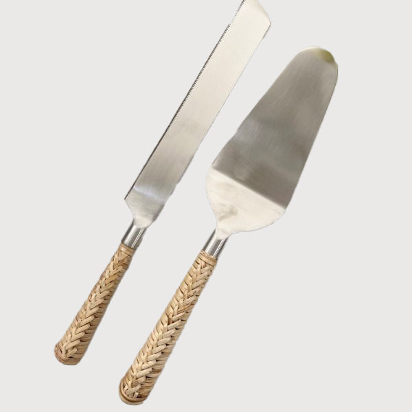 Natural Wicker Cake Servers