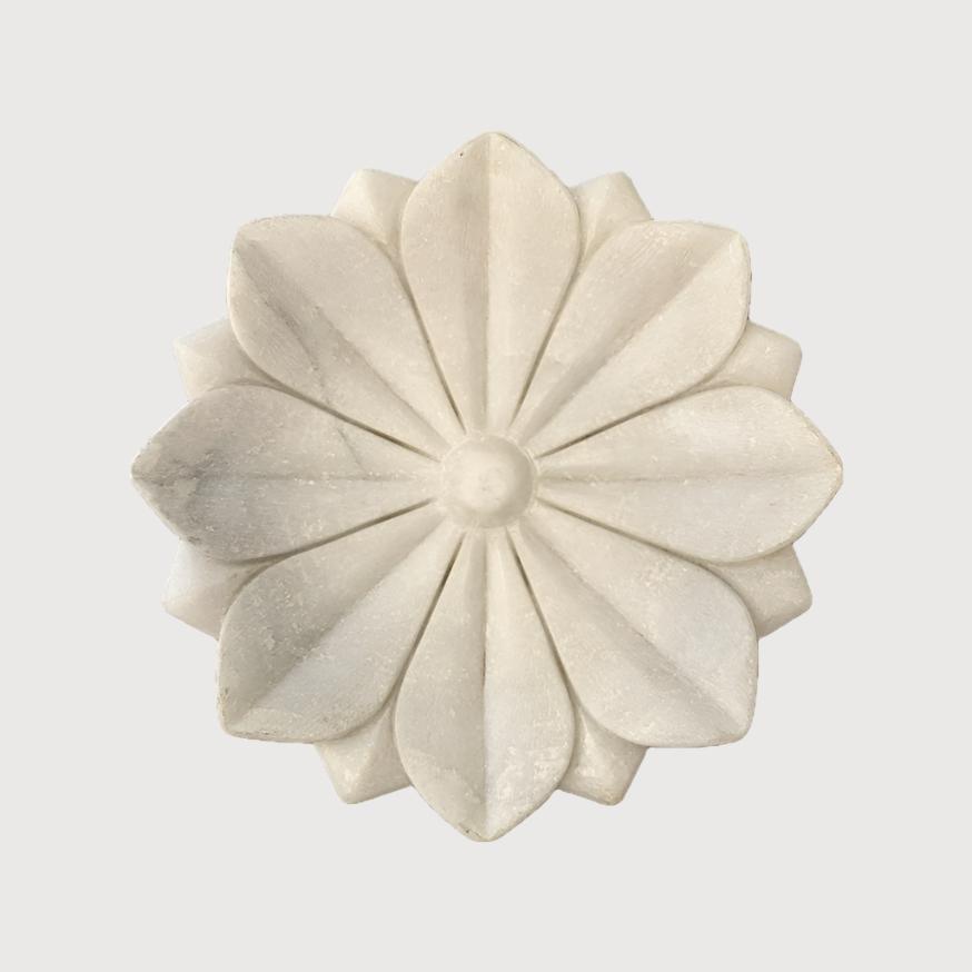 Marble Flower Plate, Round Large