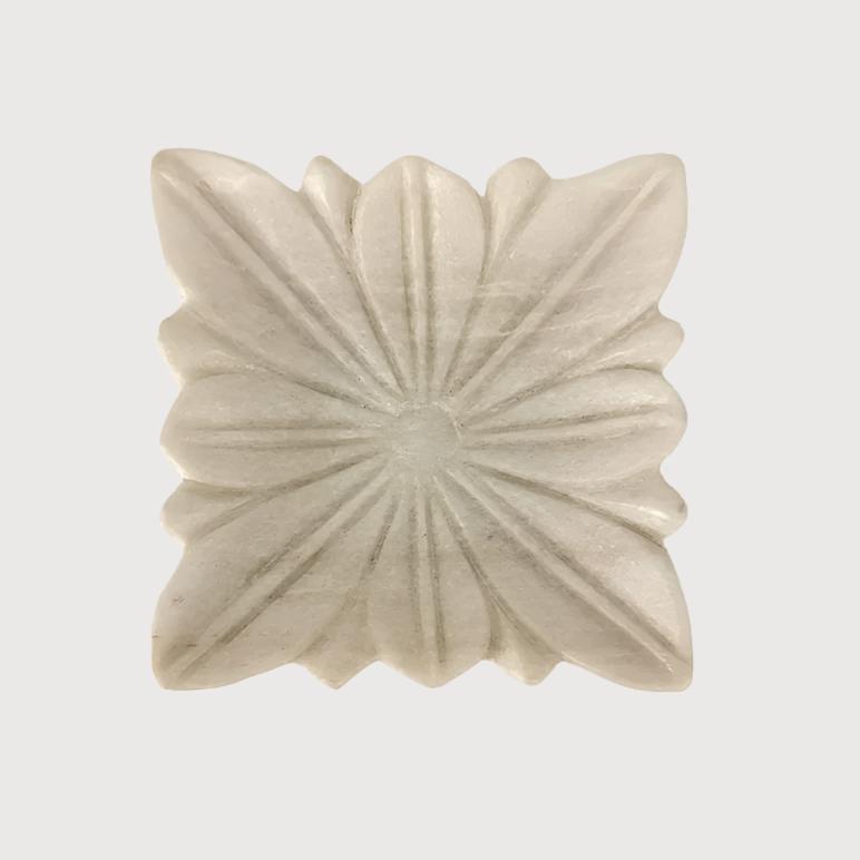 Square Marble Flower Plate