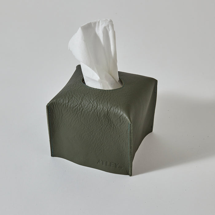 Square Leather Tissue Box Holder