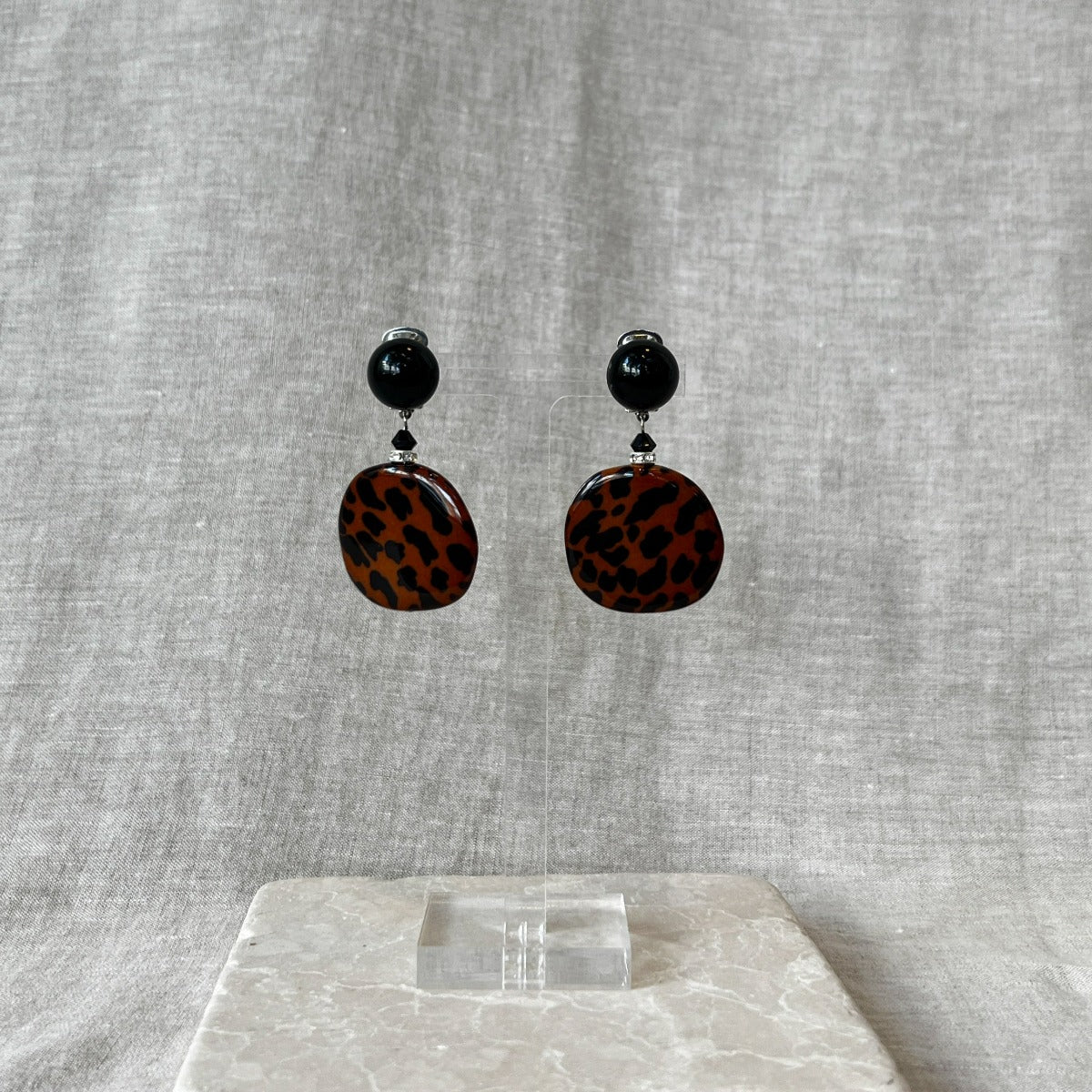 Leopard Print Drop Earrings