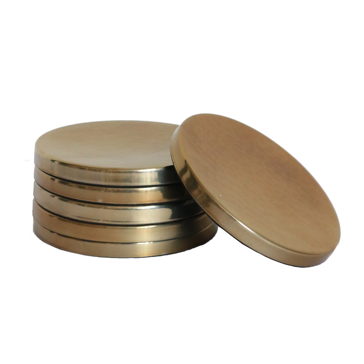Hammered Brass Coasters, Set of 6