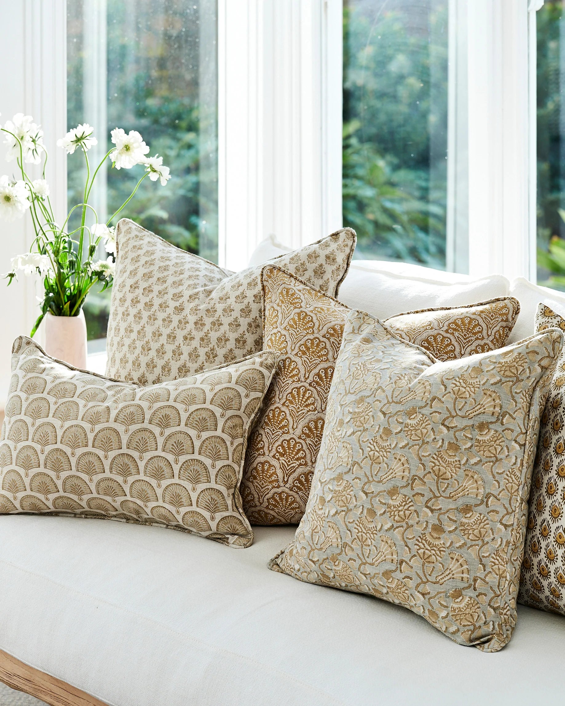Kutch Shell Linen Cushion, 50x50