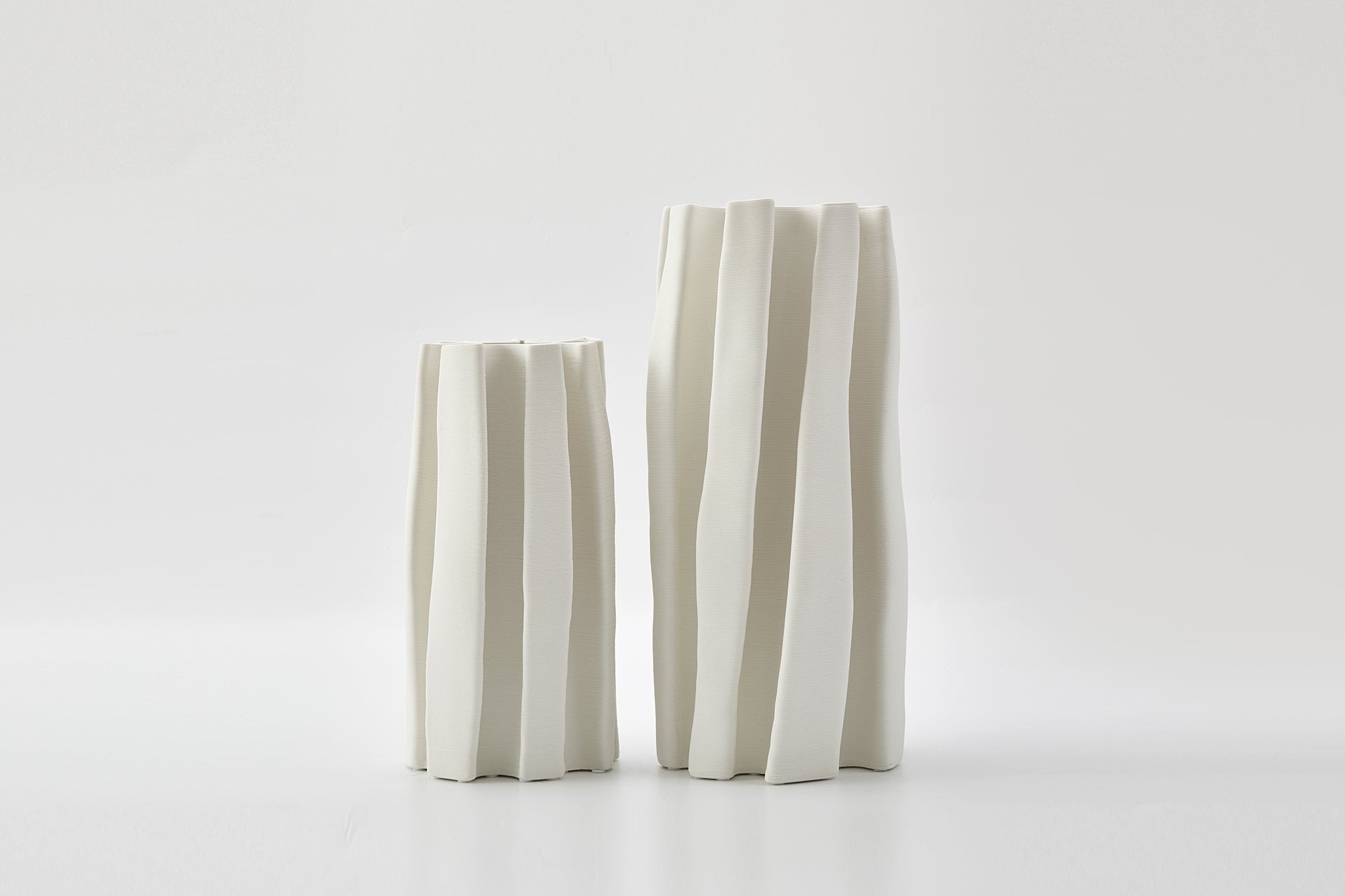 Box Pleat Vase, Ivory