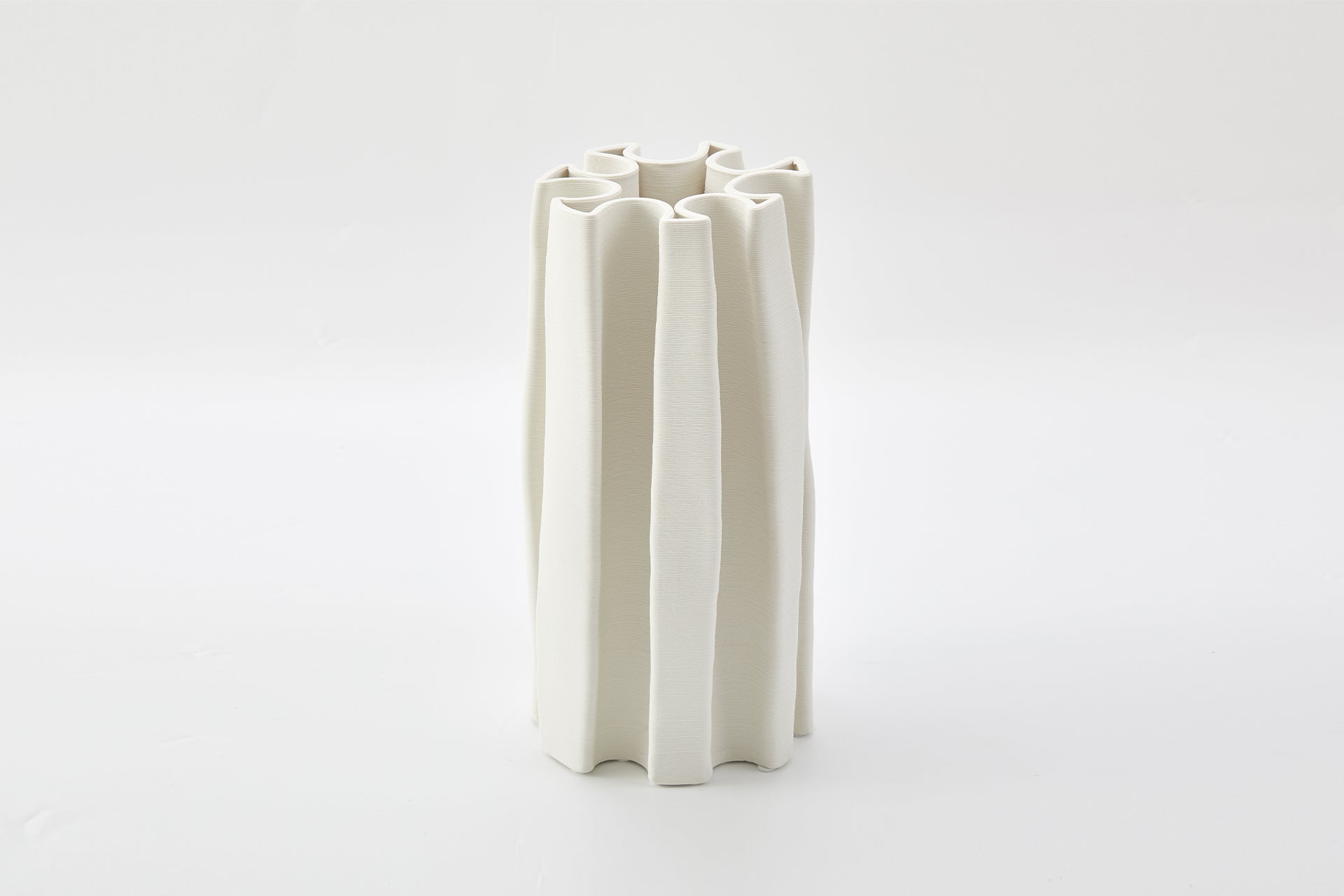 Box Pleat Vase, Ivory
