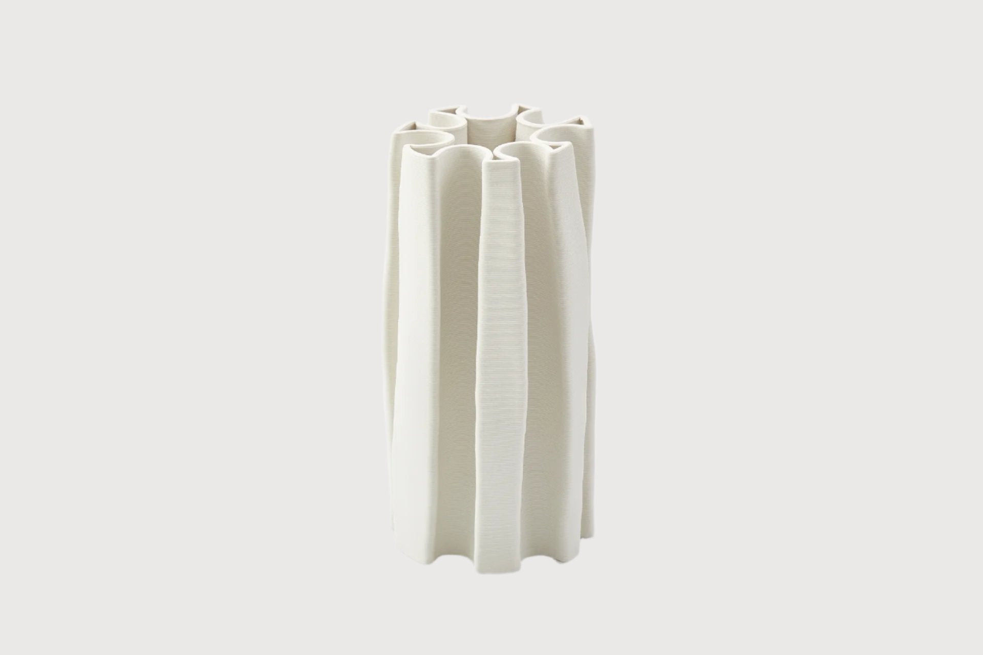 Box Pleat Vase, Ivory