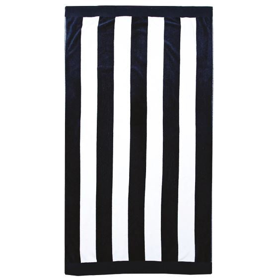 Classic Stripe Beach Towel, Navy
