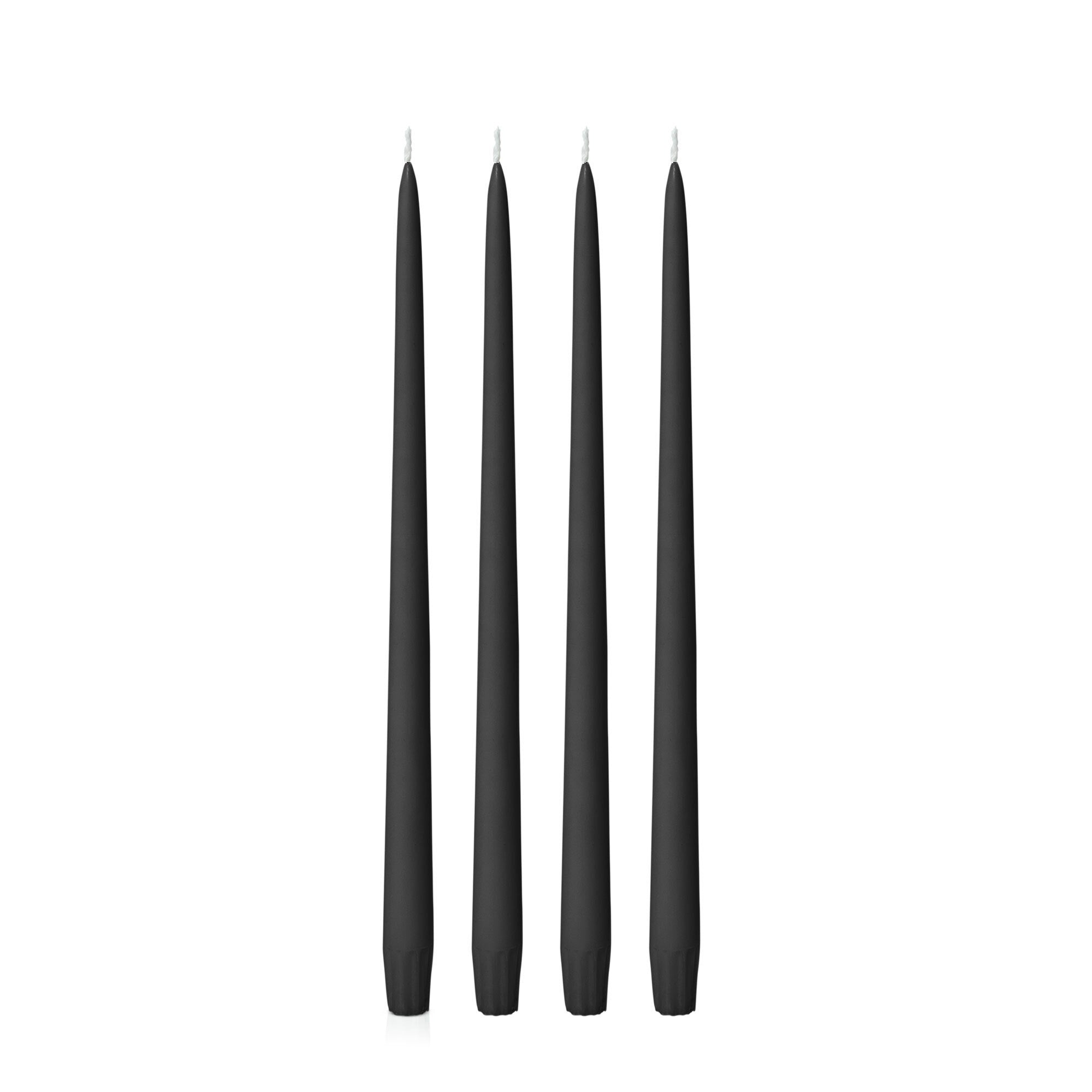 Tapered Candle 35cm, Black, Pack of 4
