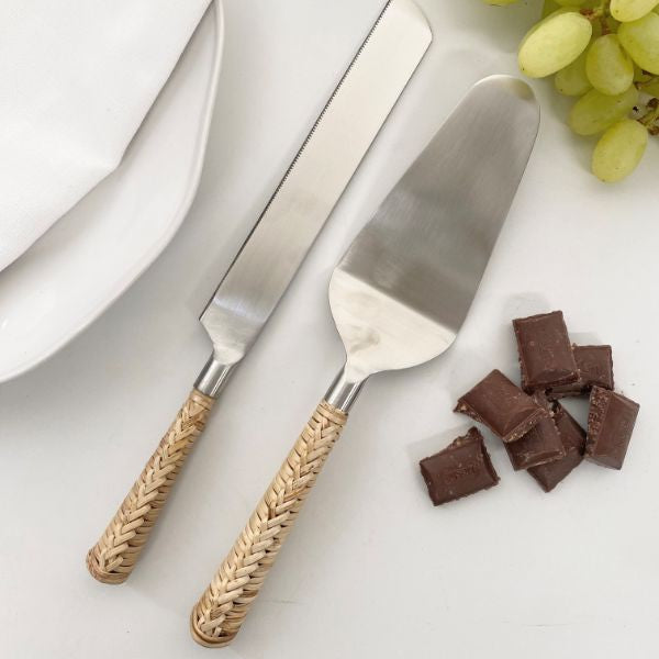 Natural Wicker Cake Servers