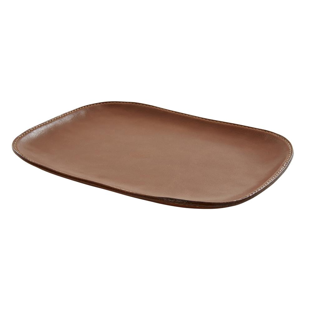 Giles Leather Valet Tray, Tan