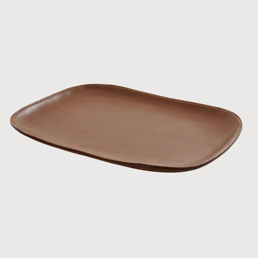 Giles Leather Valet Tray, Tan