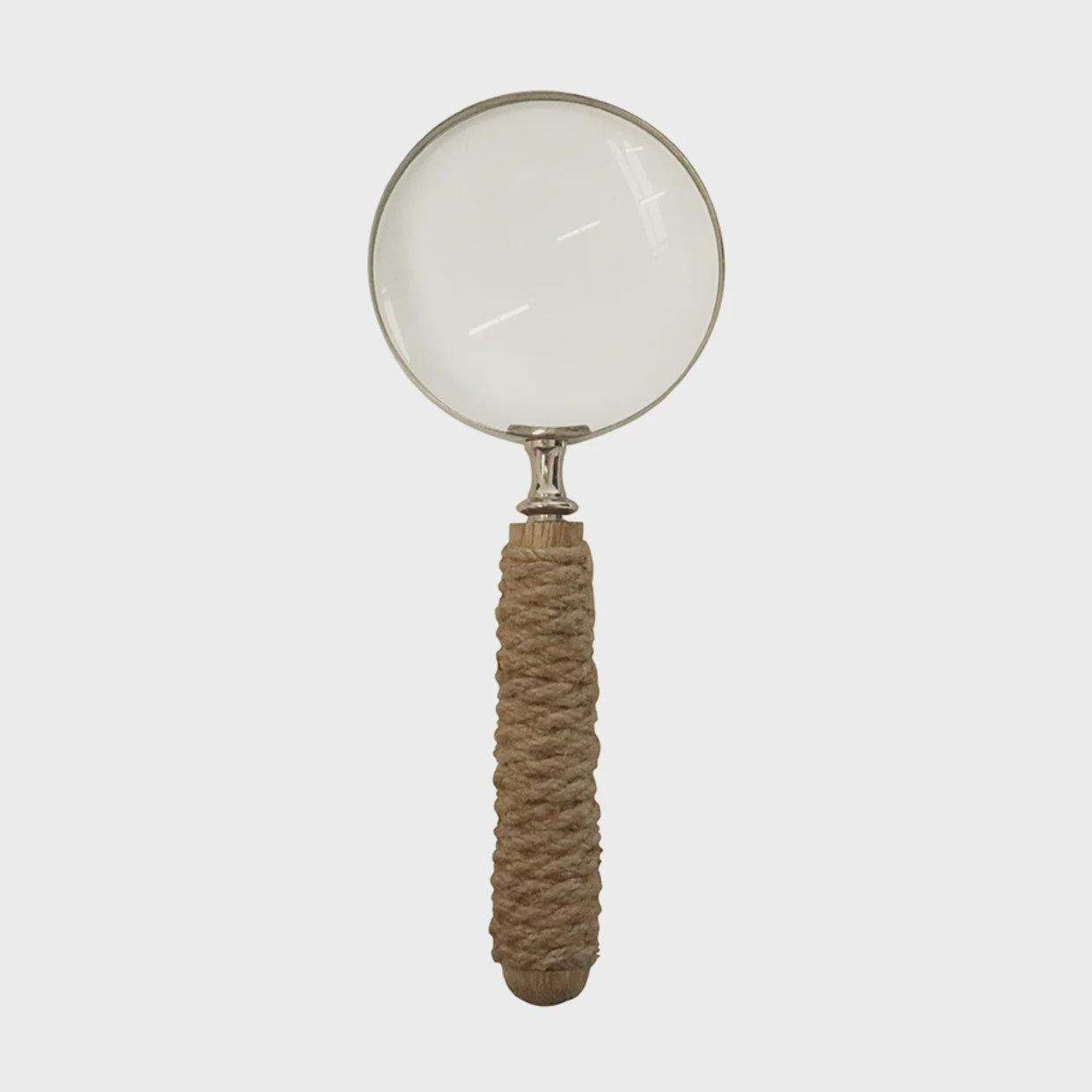 Magnifying Glass with Jute Handle & Nickel Finish